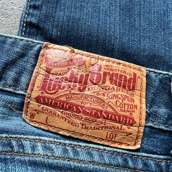 Womens Lucky Brand Lola Straight Run Stitch Jeans 2/26 Frayed Hem Low Rise - Picture 10 of 14